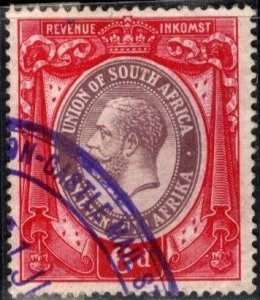 1913 South Africa Revenue King George V 6 Pence General Tax Duty Stamp Used
