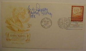 UN AUTOGRAPH GENERAL RAMSAY 1957