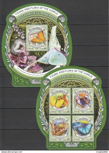 2016 Maldives Fauna Insects Butterflies & Minerals Bl+Kb ** Ml016