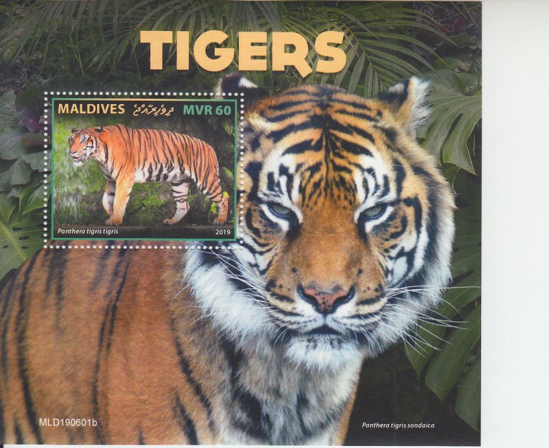 2019 Maldives Tigers SS (Scott NA) MNH