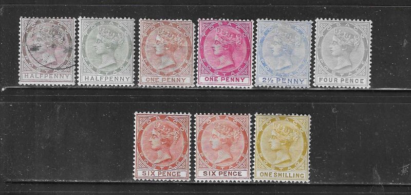 TOBAGO SCOTT #14-18/20/22-23 1882-96 PARTIAL SET- WMK CA- MINT (#14 USED)