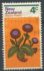 New Zealand Sc#500 Used, 4c org & multi, Alpine Plants (1972)