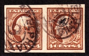 US 346 4c Washington Used Pair VF-XF SCV $62.50 (001)