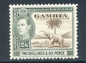 Gambia 2/6d Sepia & Dull Green SG158 Mounted Mint