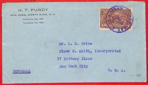 aa3620 - COSTA  RICA   - POSTAL HISTORY - COVER  to the USA 1925