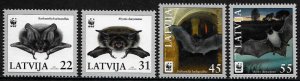 Latvia #703-6 MNH Set - WWF - Bats