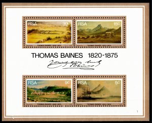 South Africa 1975 Thomas Baines Paintings S/S  MNH   SG # MS383 Sc#446a