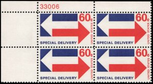 US #E23 ARROWS MNH UL PLATE BLOCK #33006