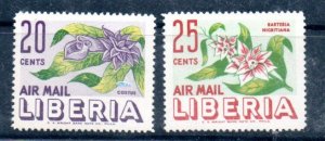 LIBERIA - 1955 - FLOWERS - AIRMAIL -