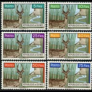 GUINEA 1961 - Scott# 214-9 Waterbuck Set of 6 LH