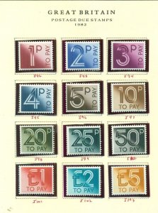 GREAT BRITAIN #J1-112, Postage Due collection, Mint & Used, Scott $736.40