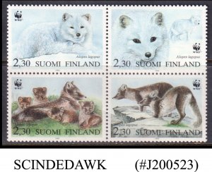 FINLAND - 1993 WWF ARCTIC FOX / ANIMALS - BLOCK OF 4 - SE-TENANT MINT NH