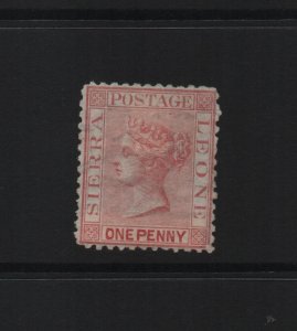 Sierra Leone 1872 SG7 1d 12.5 perf CC sideways watermark - poor gum