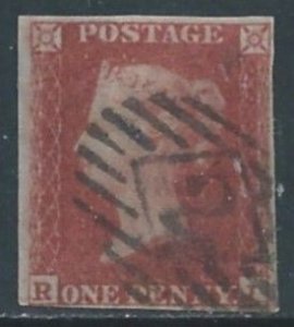 Great Britain #3b Used Queen Victoria 1p Lake Red