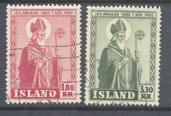 Iceland Sc 269-0 1950 Bishop Arason stamp set used