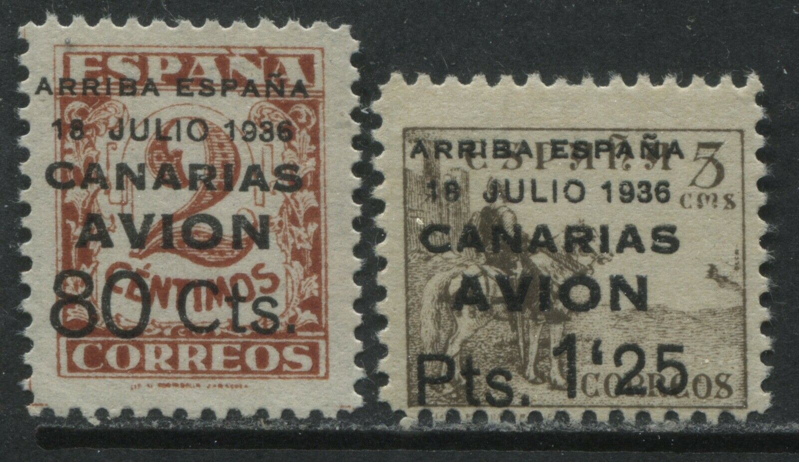 Spain 1937 Canary Islands overprinted Airpost stamps mint o.g. Europe