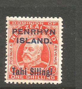 PENRHYN ISLAND   1914-15  1/-  KEVII  MLH  SG 23