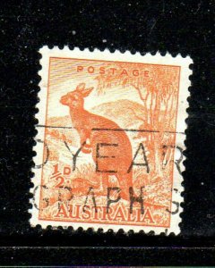 AUSTRALIA #166  1937  1/2p KANGAROO & MAP      F-VF USED  c