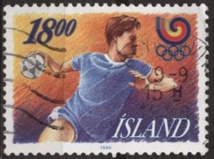 Iceland 662 (used) 18k Seoul Olympics, handball (1988)