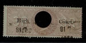 India 1869 3R High Court Used / LIght Crease / BF# 31 - S2285