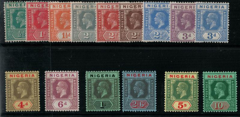 Nigeria 1921-1933  SC 18-32 Mint CV $165.00 Set