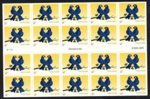 US Stamp #3976 MNH - Non-Denominated LOVE Birds Full Pane of 20