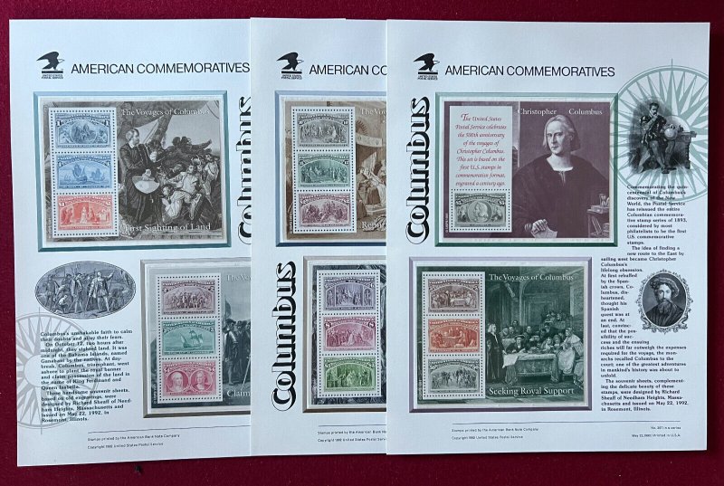 US Scott 2624-29 Columbus 6 NH Commemorative Panels GORGEOUS