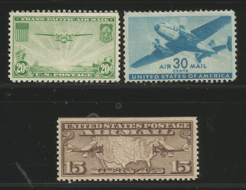 Lot # A102 Scott #C64, C30 & C8 Air Mail Stamps