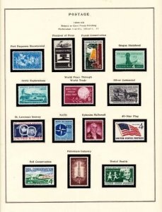 U S 1958-59 Commemorative MNH Year Sets Scott Specialized Pages - 37 stamps