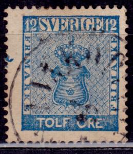 Sweden, 1858-62, Coat of Arms, 12o, sc#8, used