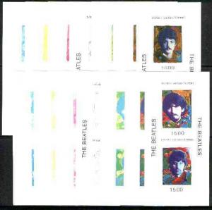 Batum 1995 Beatles set of 4 (2 sheetlets of 2) each in se...
