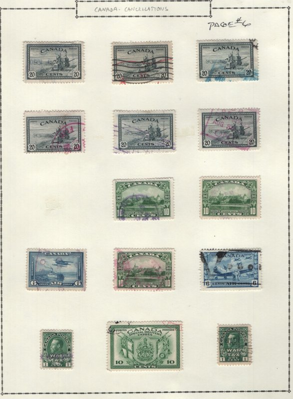 CANADA CANCELATIONS LOT ON PAGE