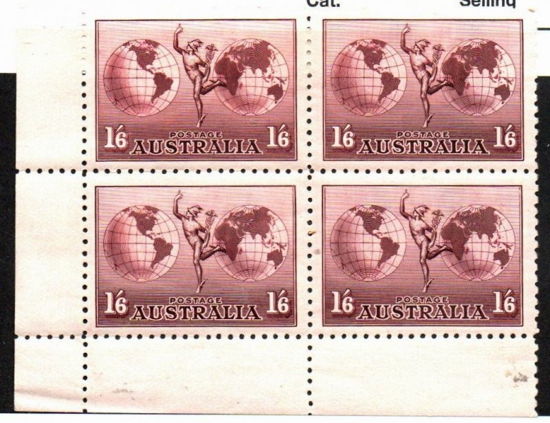 Australia C4 Mint hinged Block of four