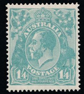 AUSTRALIA 76a MINT LH 1 SHILLING 4, KGV, PERF 14