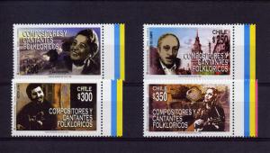 Chile 1998 Sc#1255/1258 Composers & Folk Singers (4v) MNH VF