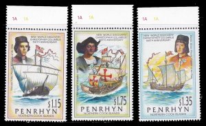 Penrhyn 416-418, MNH - Discovery of America