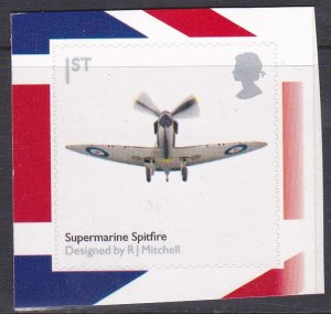 PM25 2010 Sg2915b Spitfire 1st class stamp out of booklet - self adhesive