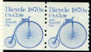 US Stamp #1901 MNH - Bicycle Transportation Coil Pair