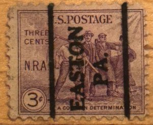 US Scott 732 (type 255) Easton used 3c 1933