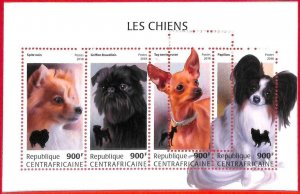 A1611 CENTRAL AFRICAN - ERROR: MISSPERF S/S - 2018 Dog Breeds:Griffon Papillon