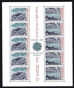 Monaco 1564a (1563-64) MNH 1987 Louis II Stadium Mini Sheet of 5ea Scv $25.00