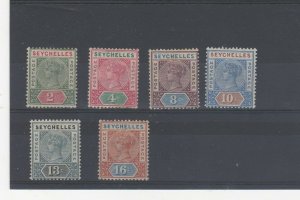 Seychelles 1880-92 vals to 16c MLH/MH