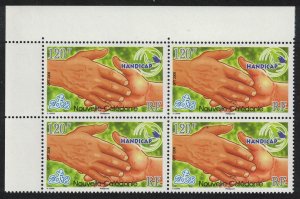 New Caledonia HANDICAP - Charter for Disabilities Corner Block of 4 SG#1458