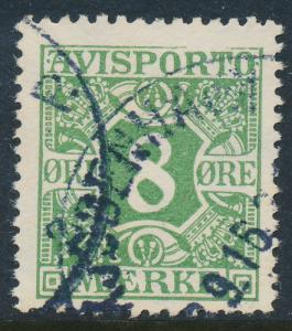 Denmark Scott P14v (AFA AP14x), 8ø green F-VF U, Variety