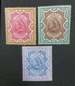 MOMEN: INDIA SG #107-109 1895 MINT OG H LOT #193643-2439