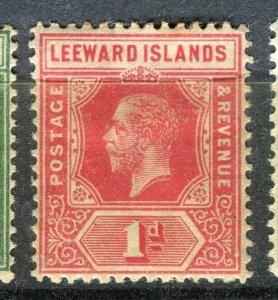 LEEWARD ISLANDS; 1912 early GV issue fine Mint hinged 1d. value