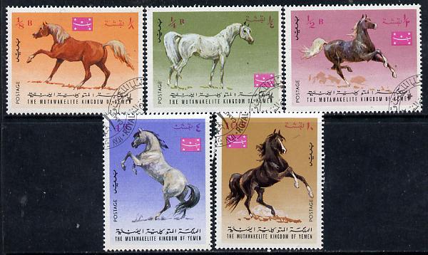 Yemen - Royalist 1967 Horses cto used set of 5 (Mi 429-33A)