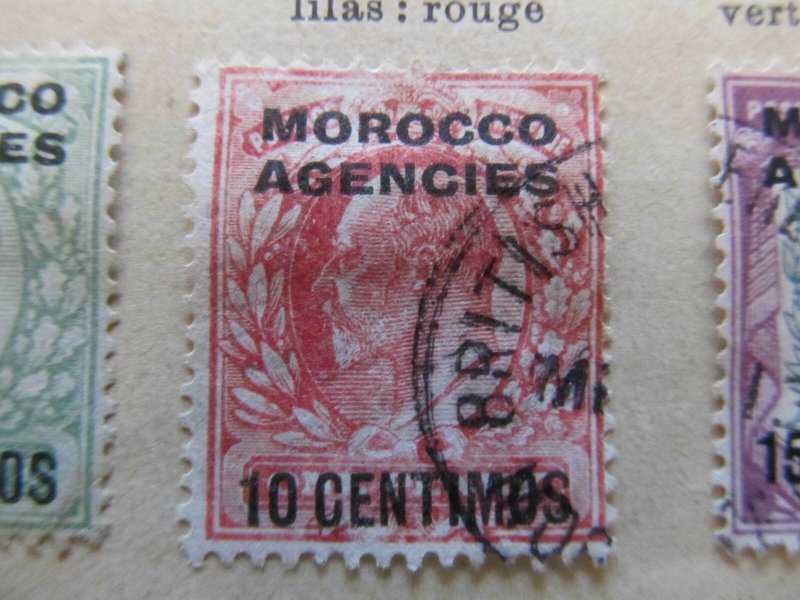 British Morocco 1907-10 10c on 1p fine used stamp A11P30F13