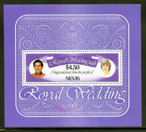 Nevis 141 MNH, Royal Wedding Souvenir Sheet from 1981.