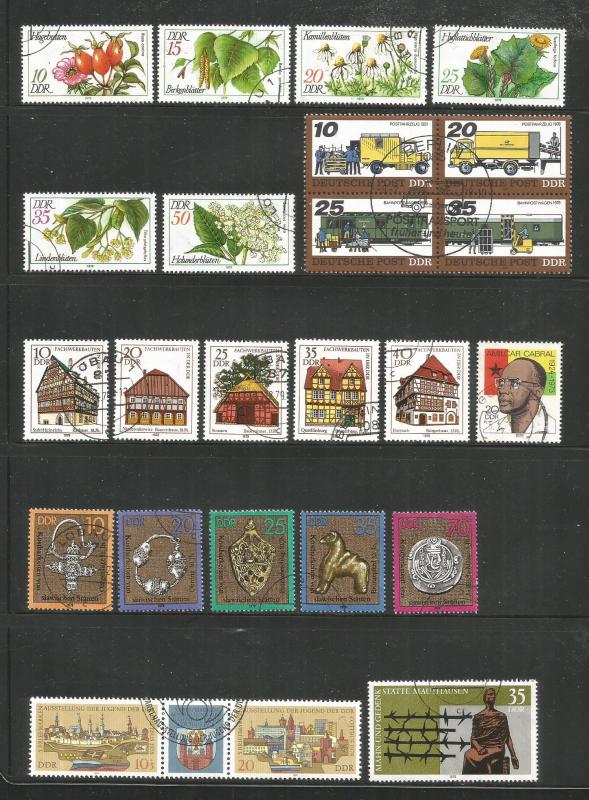 GERMANY – DDR – 1978 – FULL YEAR SET – 87 STAMPS + 4 SHEETS - USED